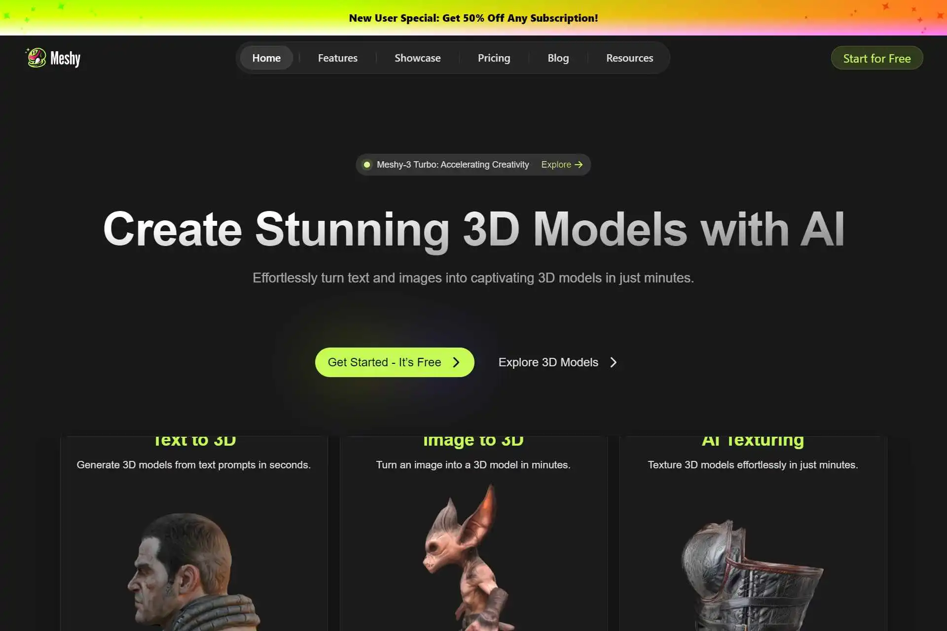 Meshy-Create Wonderful 3D Models d Contents with Meshy AI Platform.